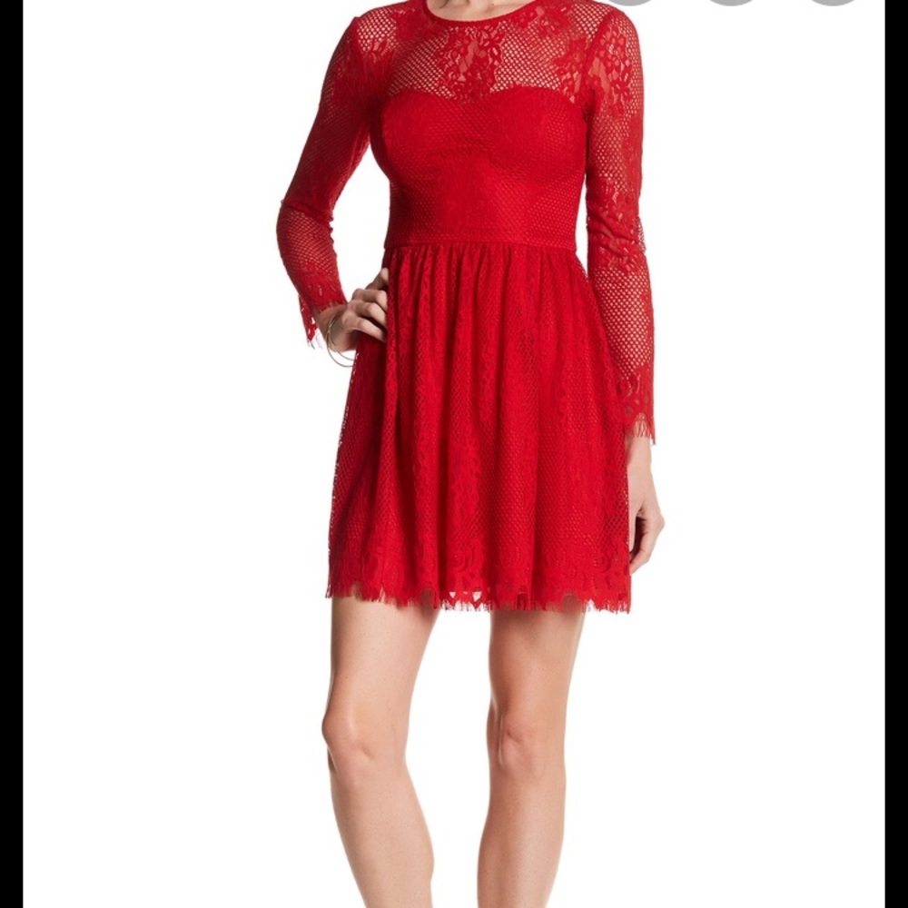 Guess Red Lace Dress